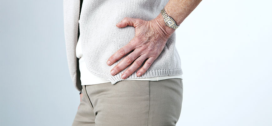 Patient experiencing hip pain and in need of Advanced Joint Pain Relief Solutions