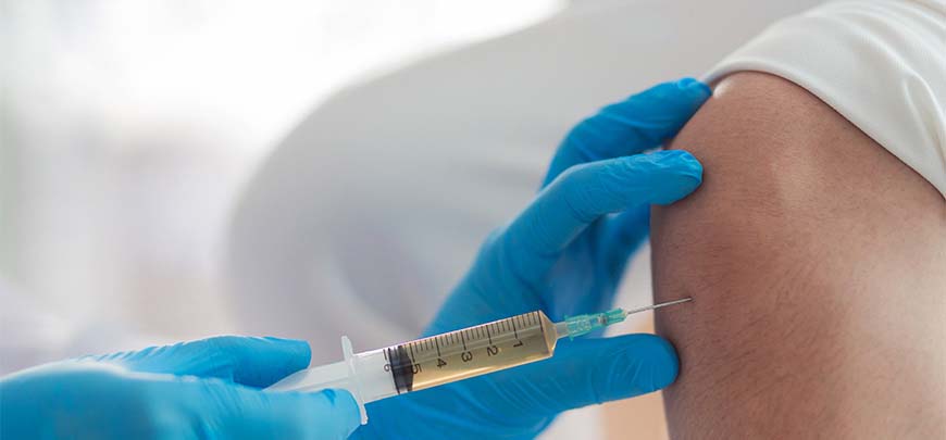 Patient receiving Alpha-2-Macroglobulin Injections injection to relieve shoulder pain